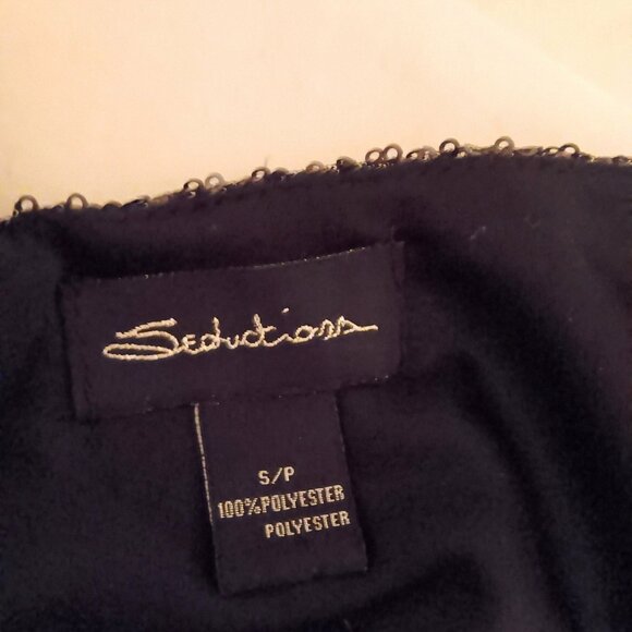 Seductions NWOT Black Sequins Bodycon Cocktail Formal Mini Dress Women Size S - Picture 2 of 16